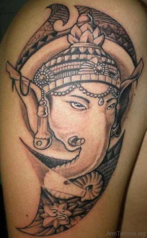 Ganesha Face Tattoo 