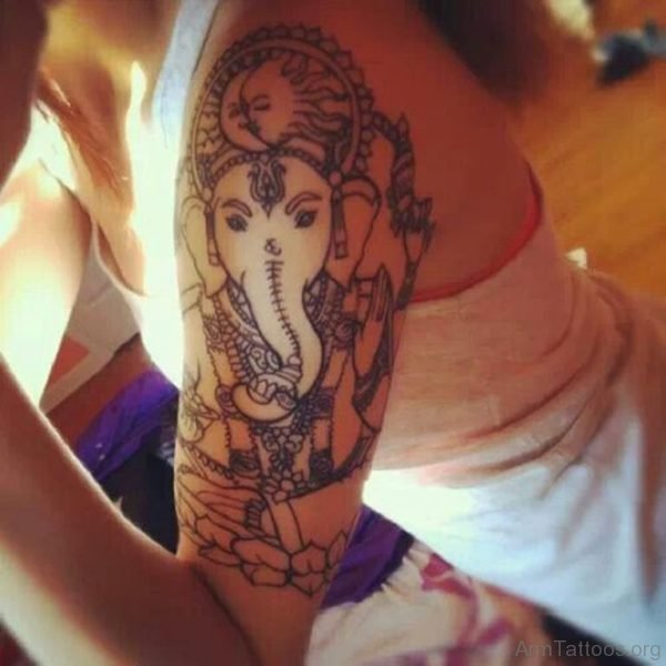 Ganesha Tattoo For Young Girls