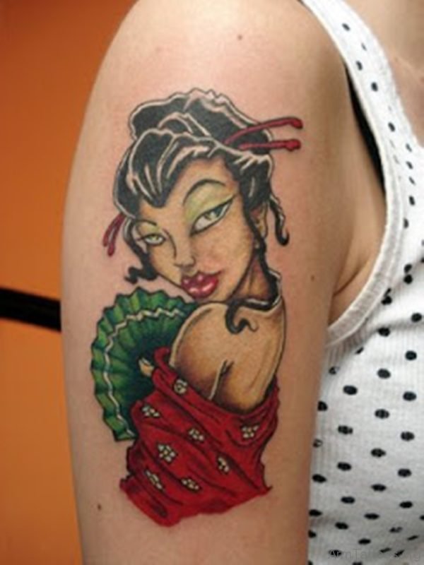 Geisha Head Tattoo