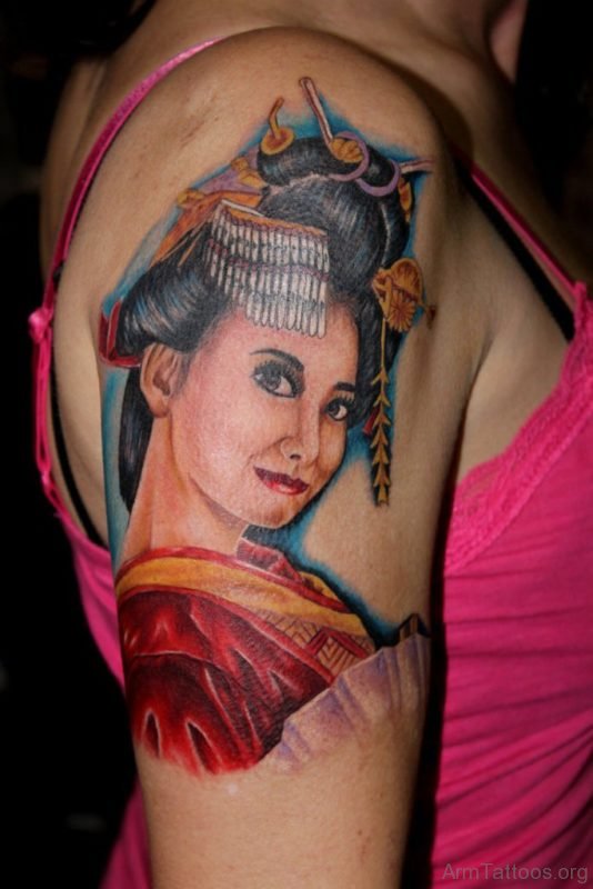 Geisha Tattoo For Women On Arm 