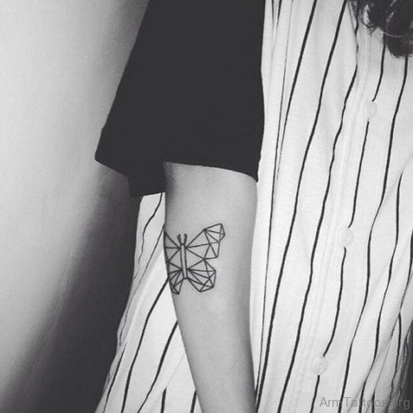 Geometric Butterfly Tattoo on Arm