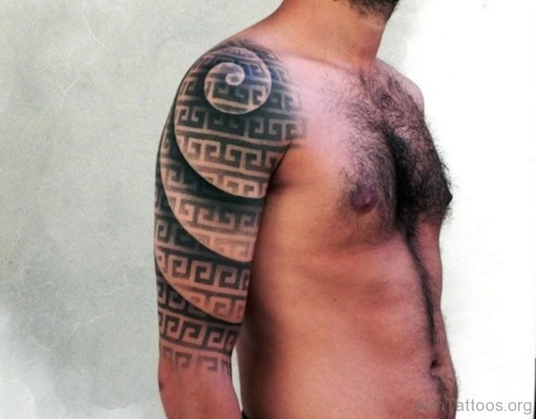 Geometric Tattoo On Half Sleeve