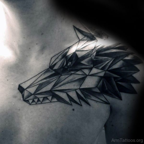 Geometric Wolf Tattoo