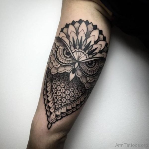 Geometry Owl Arm Tattoo