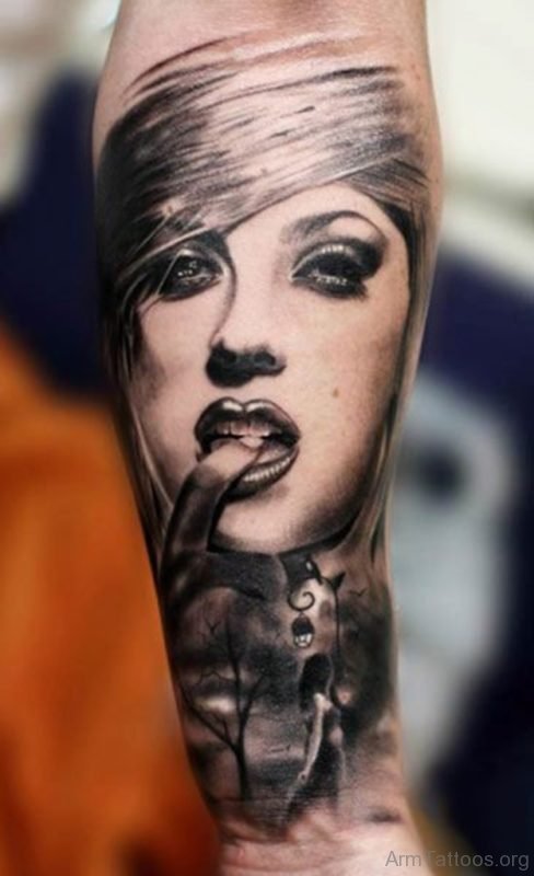 Girl Portrait Tattoo Design Image ST1188