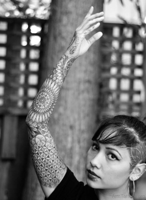 Girl Showing Her Mandala Tattoo 