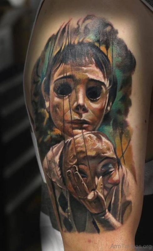 Girl in Mask Tattoo