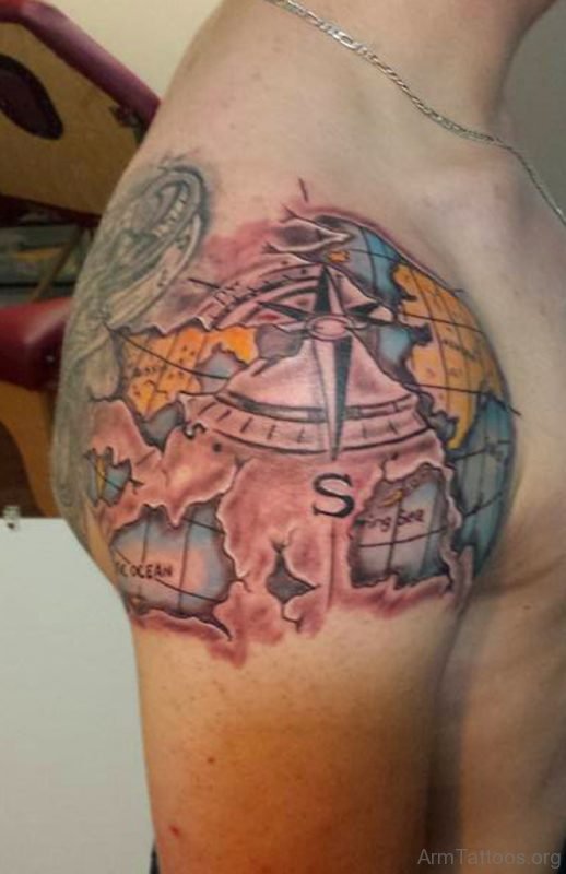 Globe Map Tattoo