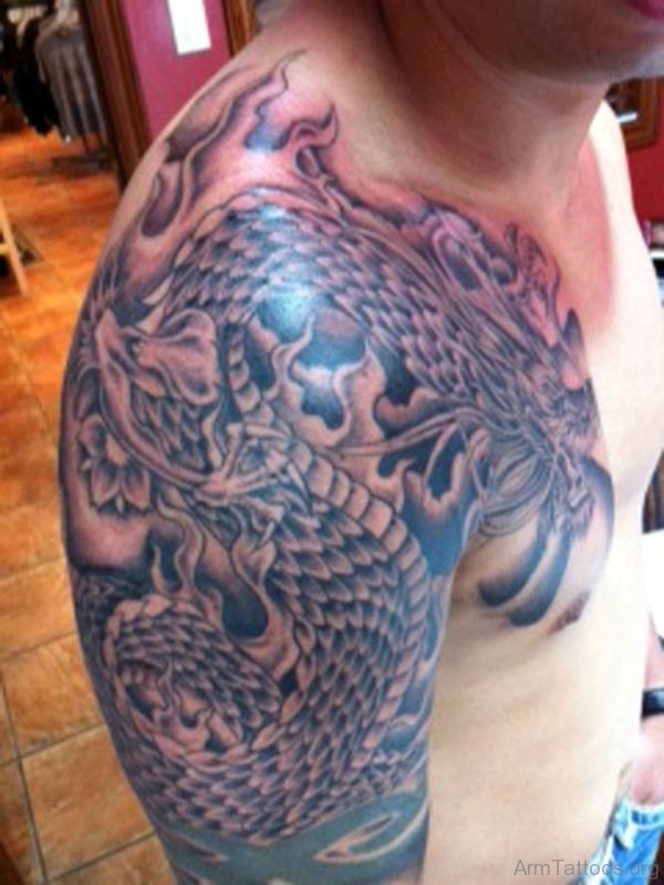 Good Celtic Dragon Tattoo On Shoulder