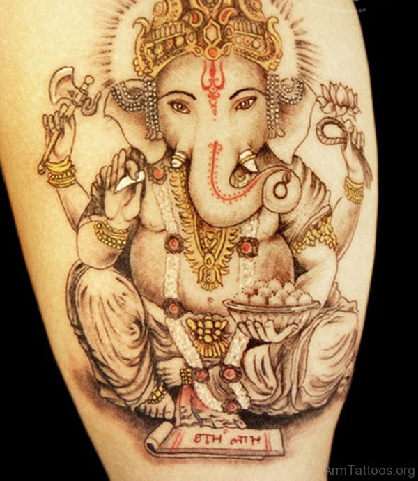 Good Looking Ganesha Tattoo Design 