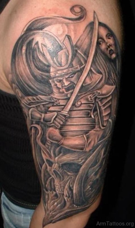 Good Looking Warrior Tattoo Design