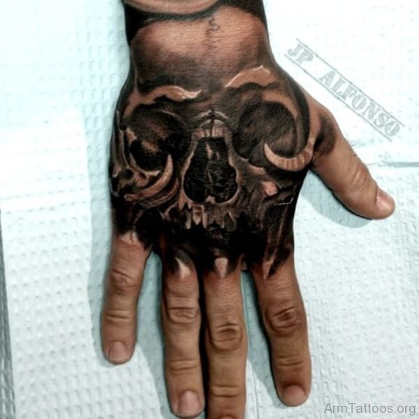 Good Skull Tattoo On Hand