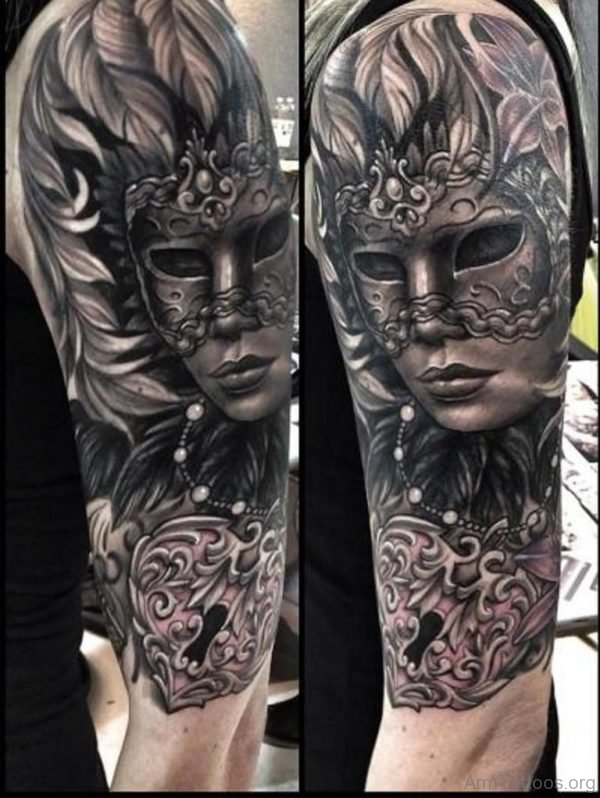 Gorgeous Venetian Mask Tattoo