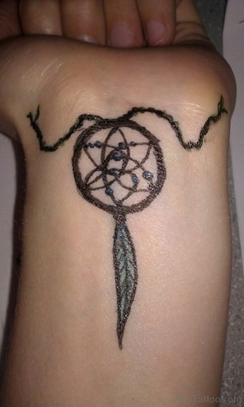 Graceful Dreamcatcher Tattoo On Wrist