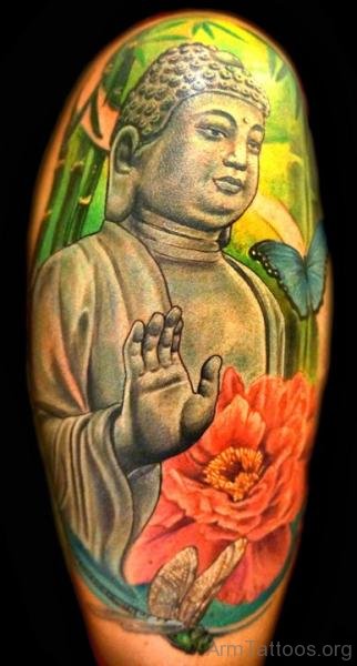82 Stylish Buddha Tattoos On Arm