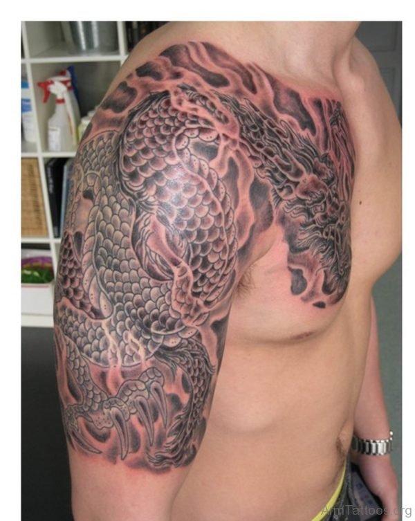 Great Dragon Tattoo For Arm