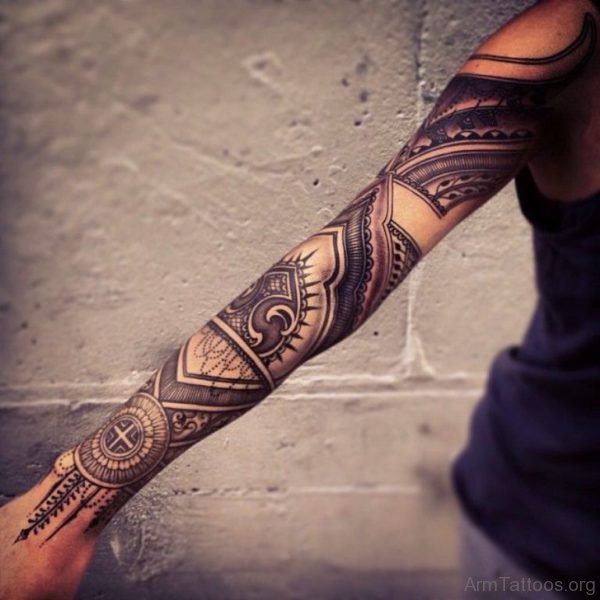 Great Geometric Tattoo Design On Arm