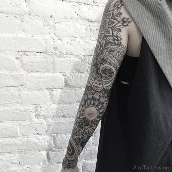 Great Mandala Tattoo On Full Sleeve