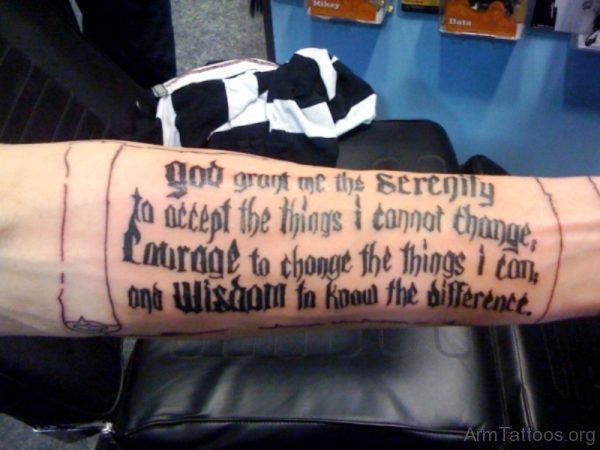 Great Scroll Tattoo On Arm 