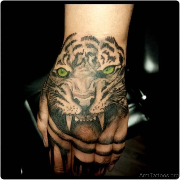 Green Eye Tiger Tattoo