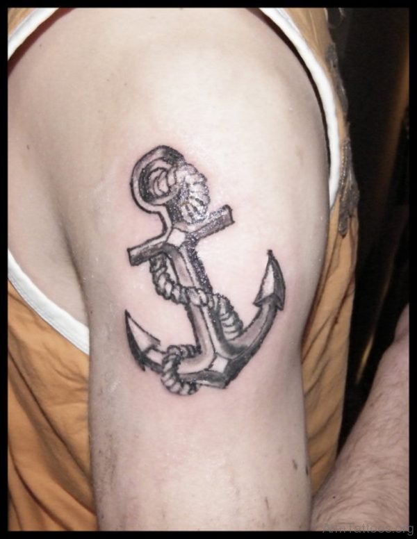 Grey Anchor Tattoo