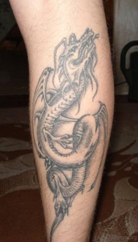 Grey Dragon Tattoo 