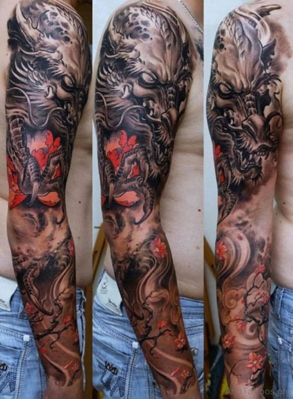 Grey Dragon Tattoo 