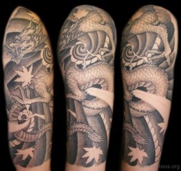 Grey Dragon Tattoo