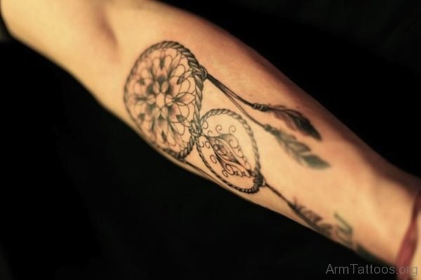 Grey Dreamcatcher Tattoo