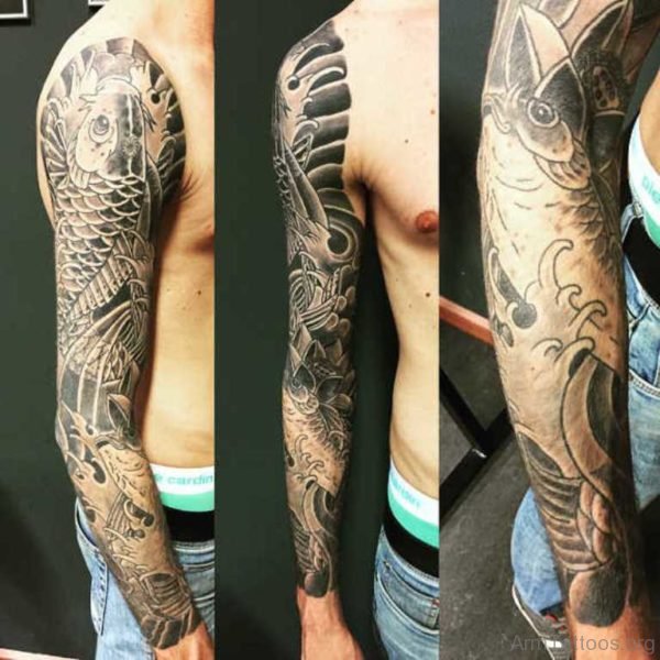 Grey Fish Tattoo Design