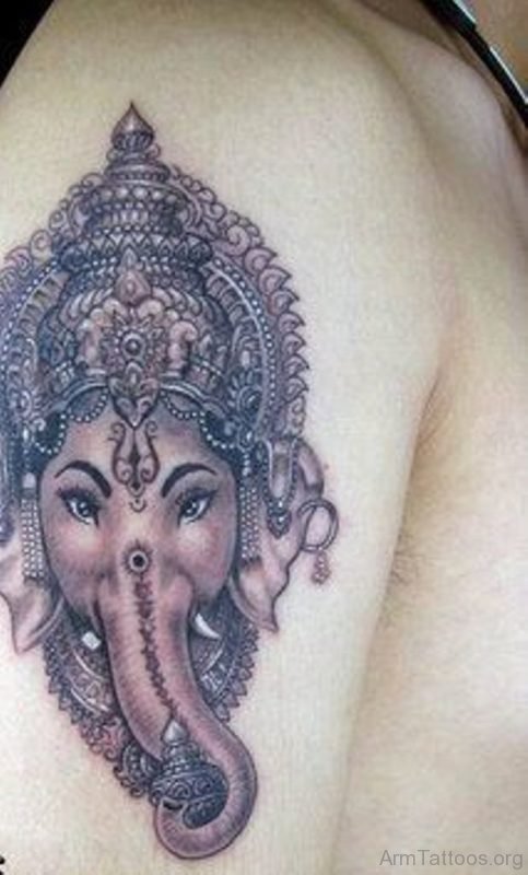 Grey Ganesha Tattoo