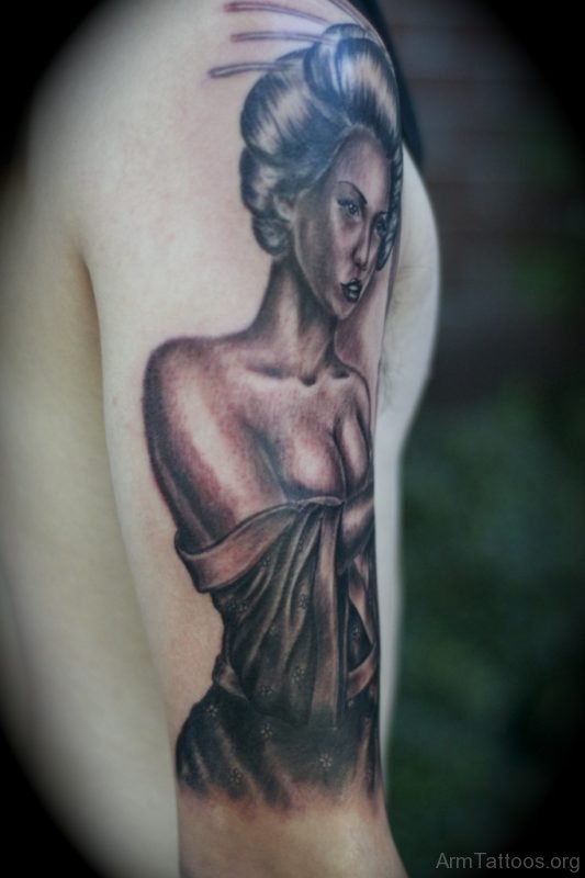 Grey Geisha Tattoo