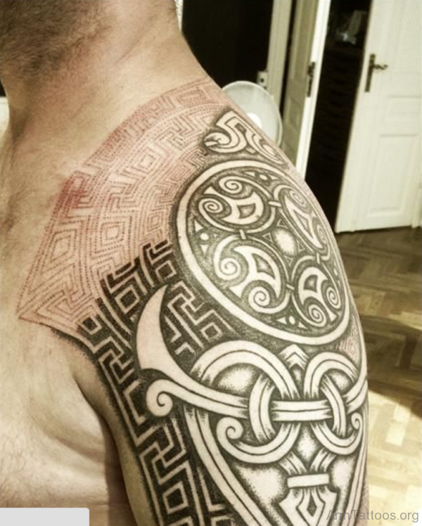 Grey Ink Celtic Tattoo