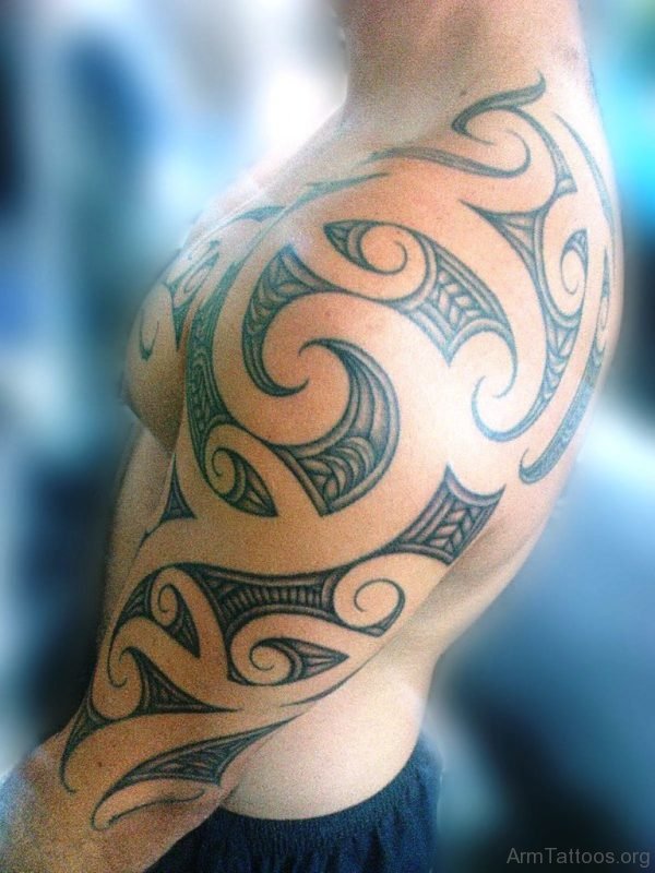 Grey Ink Maori Tattoo 