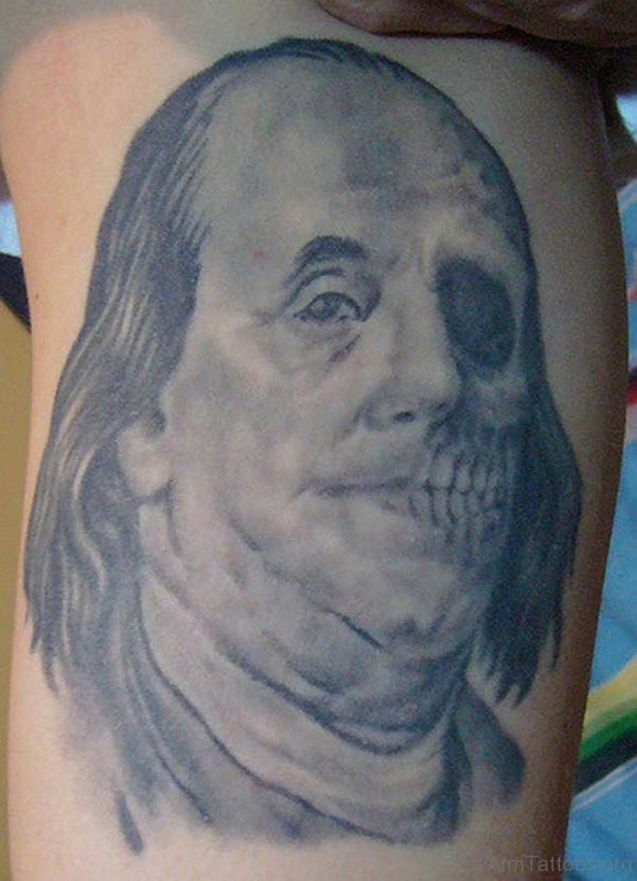 Grey Ink Zombie Tattoo