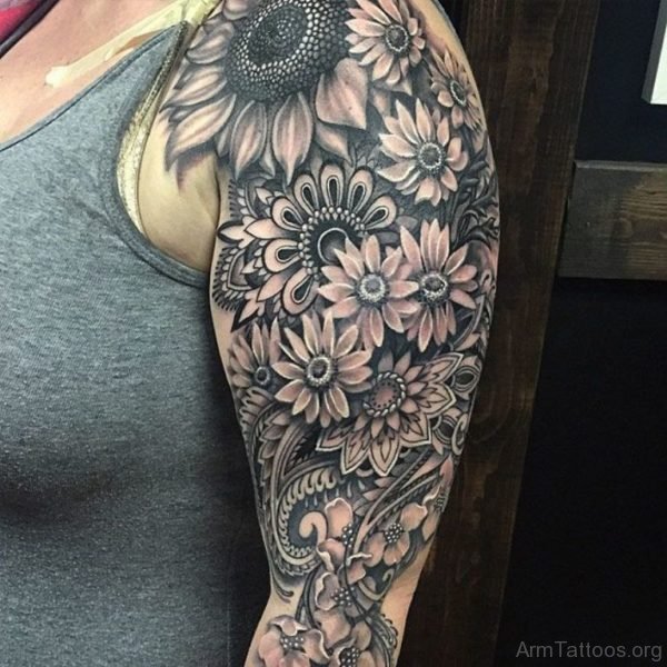 Grey Inked Mandala Tattoo