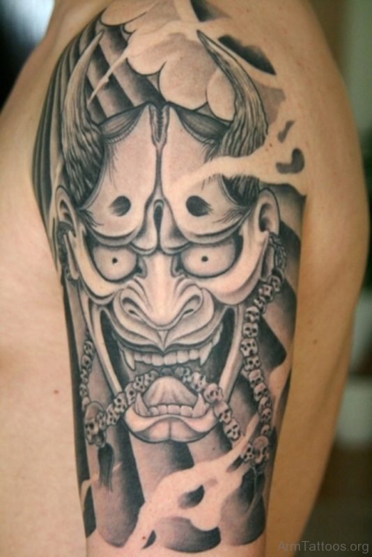Grey Inked Mask Tattoo
