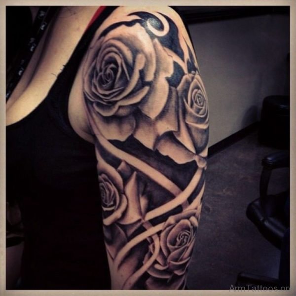 Grey Rose Tattoo