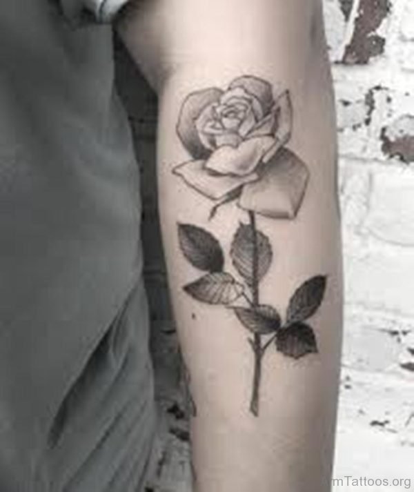 Grey Rose Tattoo Design