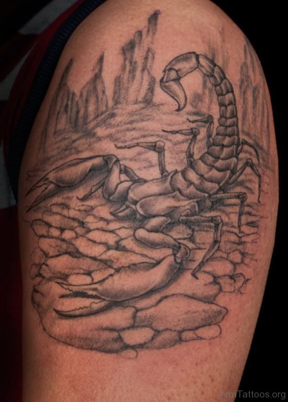 Grey Scorpion Tattoo 