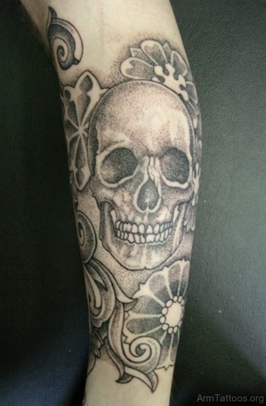 Grey Skull Tattoo Design