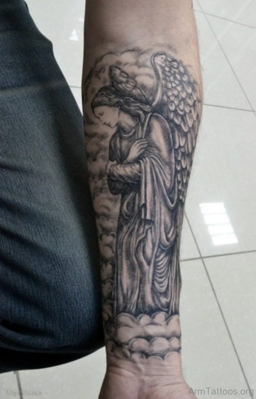 Guardian Angel Tattoo Design On Wrist