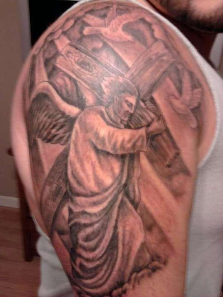 Guardian Angel Tattoo On Arm Image