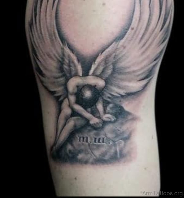 Guardian Angel Tattoo On Biceps