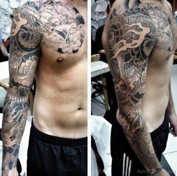 Guys Chinese Dragon Tattoo