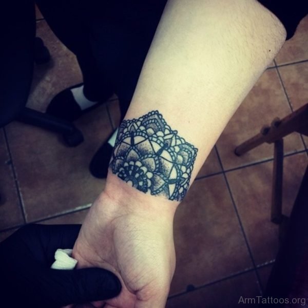 Half Mandala Tattoo On Arm 