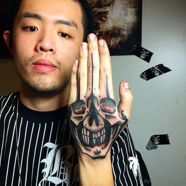 Hand Skull Tattoo Design