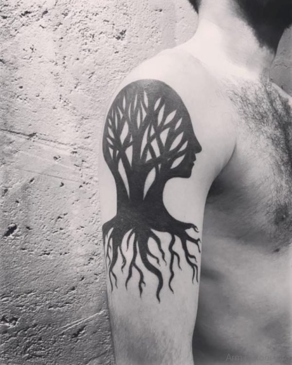 Head Shaped Tree Tattoo