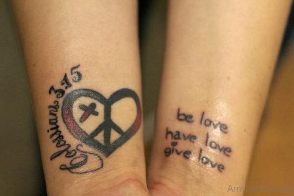 Heart And wording Tattoo