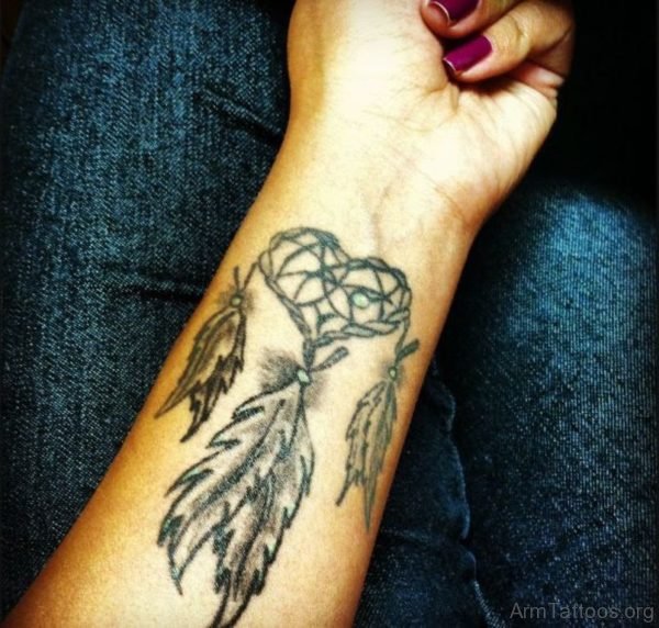 Heart Shape Dreamcatcher Tattoo